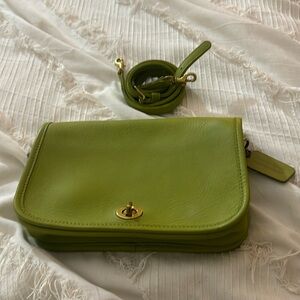 RARE Vintage Lime Green Penny Pocket Purse